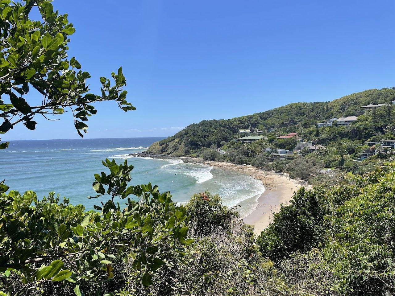 Clear water and a snorkeller over the protected reef at Julian Rocks off Byron Bay