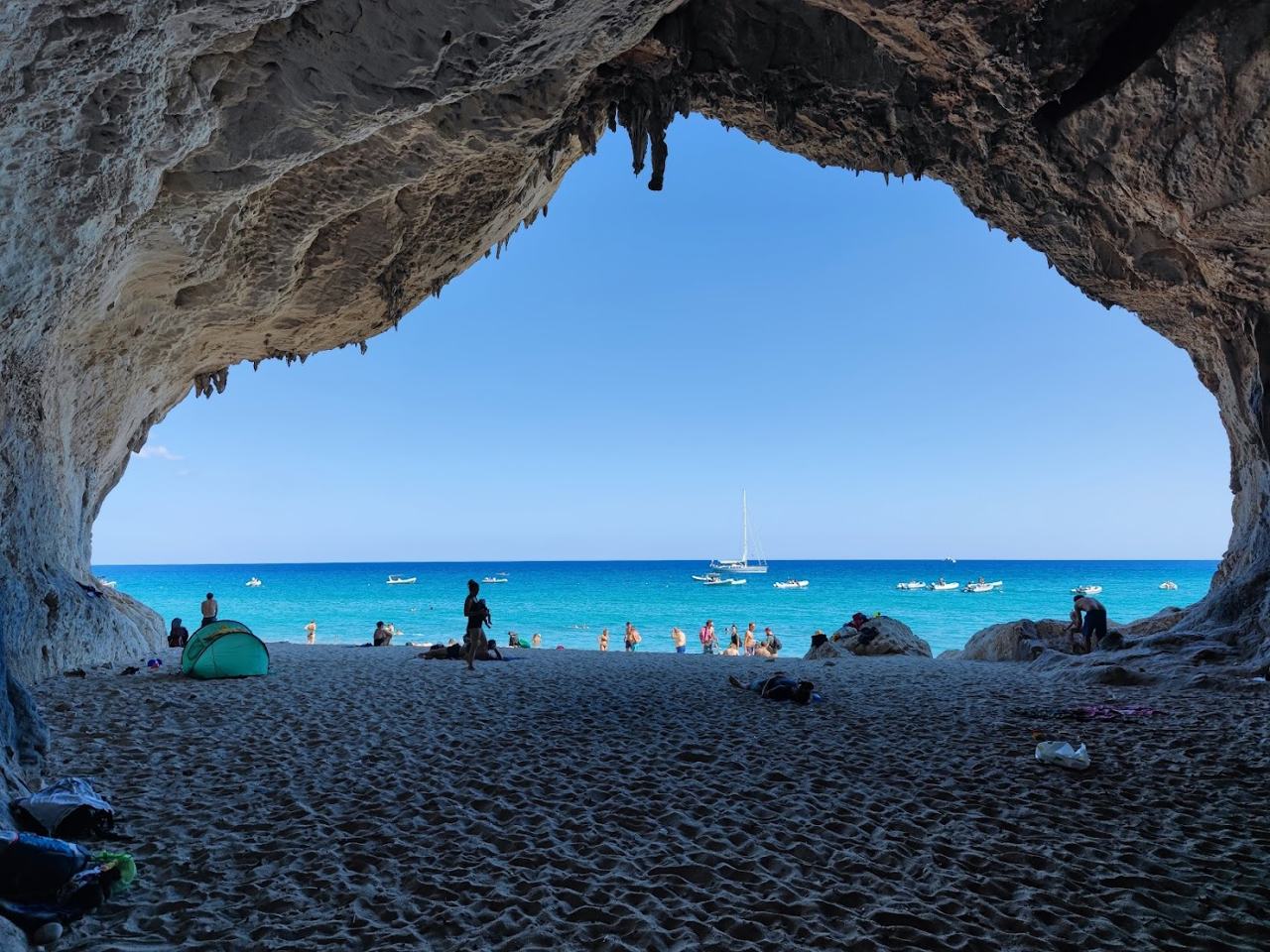 Cala Luna beach in the Gulf of Orosei Sardinia Italy