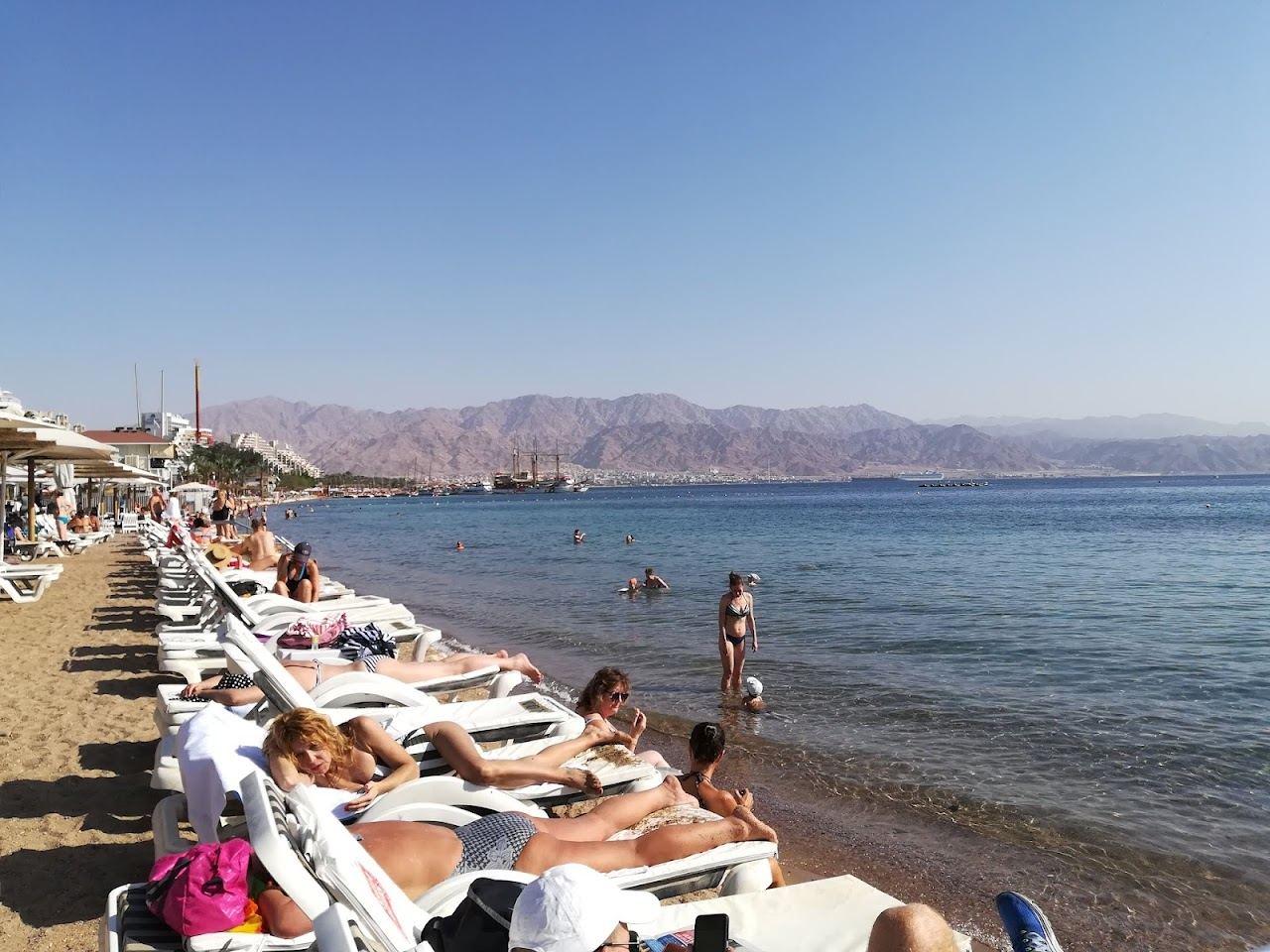 The North Beach promenade and lagoon at Eilat on the Red Sea