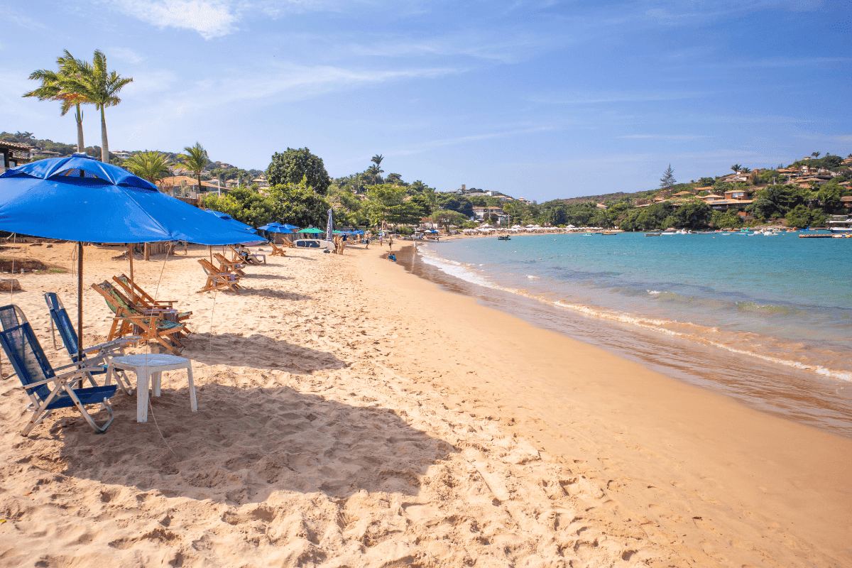 The calm clear water of the horseshoe shaped Praia da Ferradura in Buzios