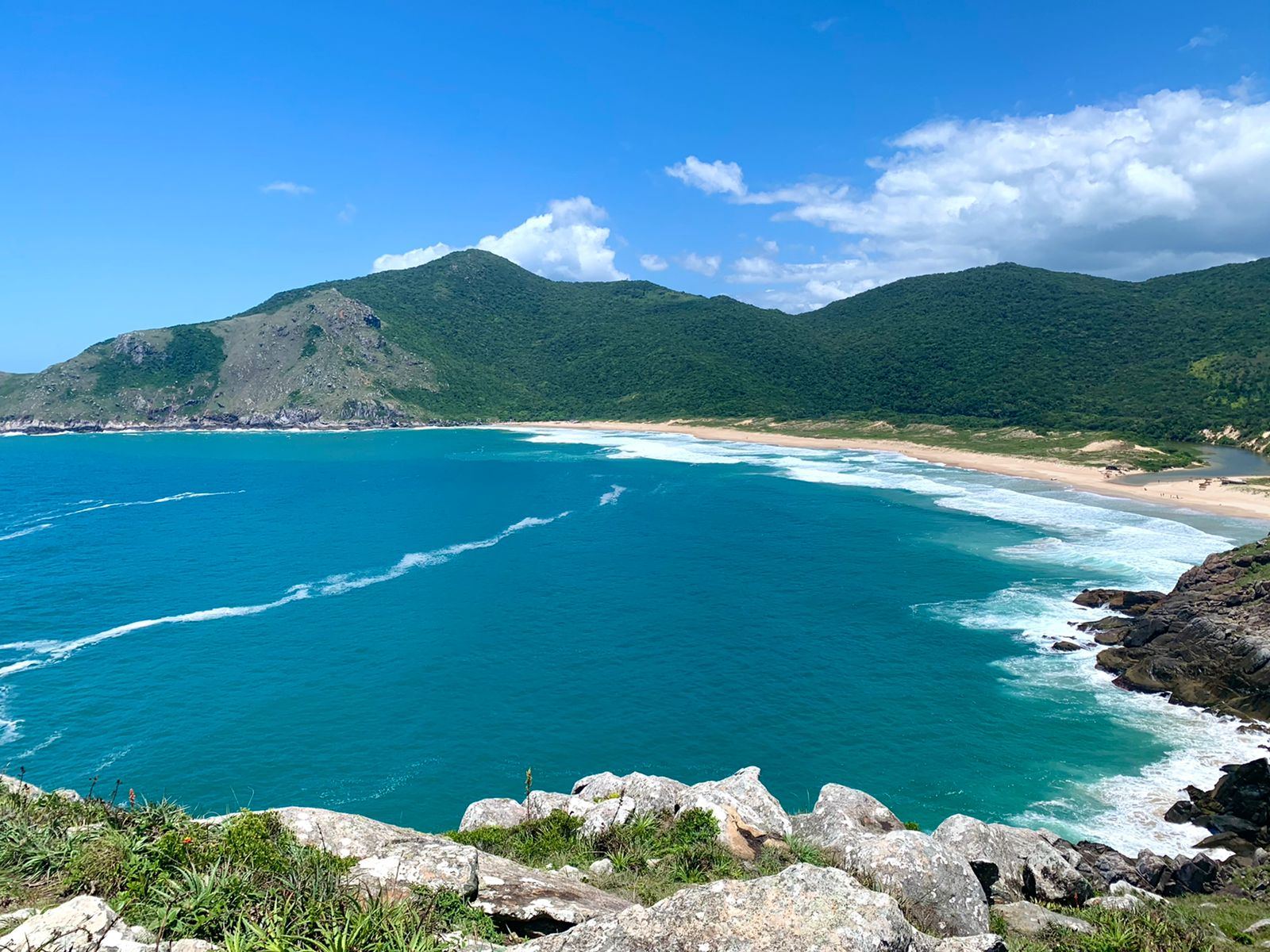 A wild hike in beach in the south of Florianopolis