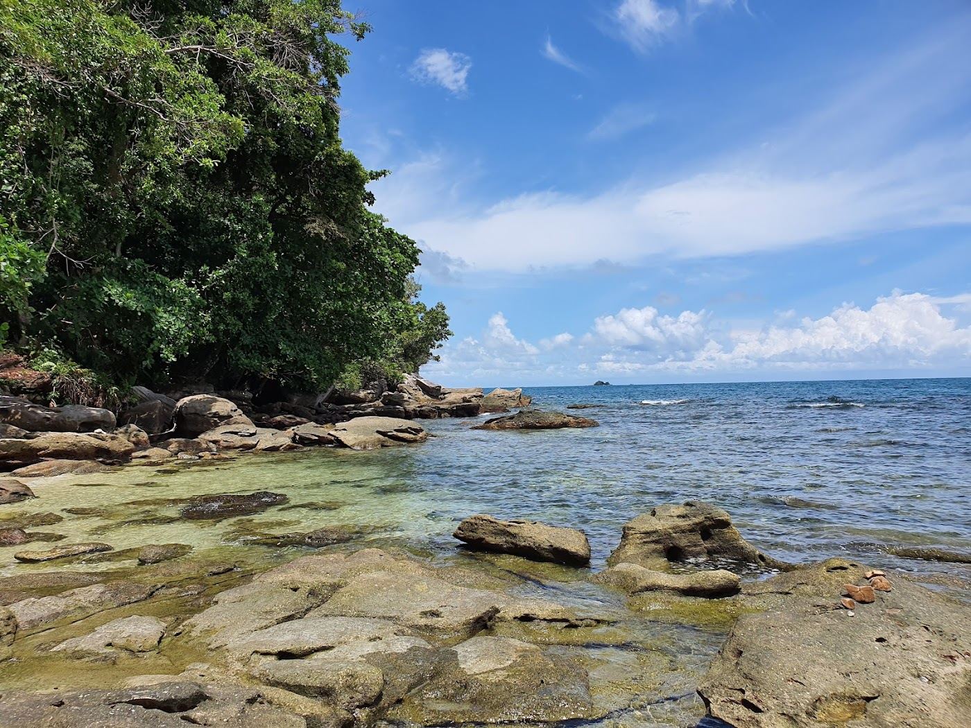 Quiet fishing village beach at the northwest tip of Phu Quoc at Ganh Dau
