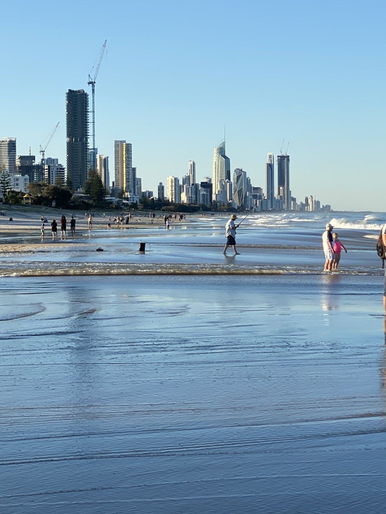 The wide open surf beach and low rise frontage at Mermaid Beach