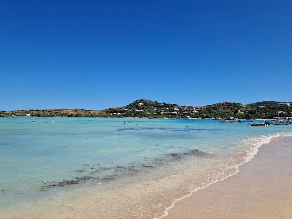 Clear shallow lagoon water and reef at Grand Cul de Sac on St Barths