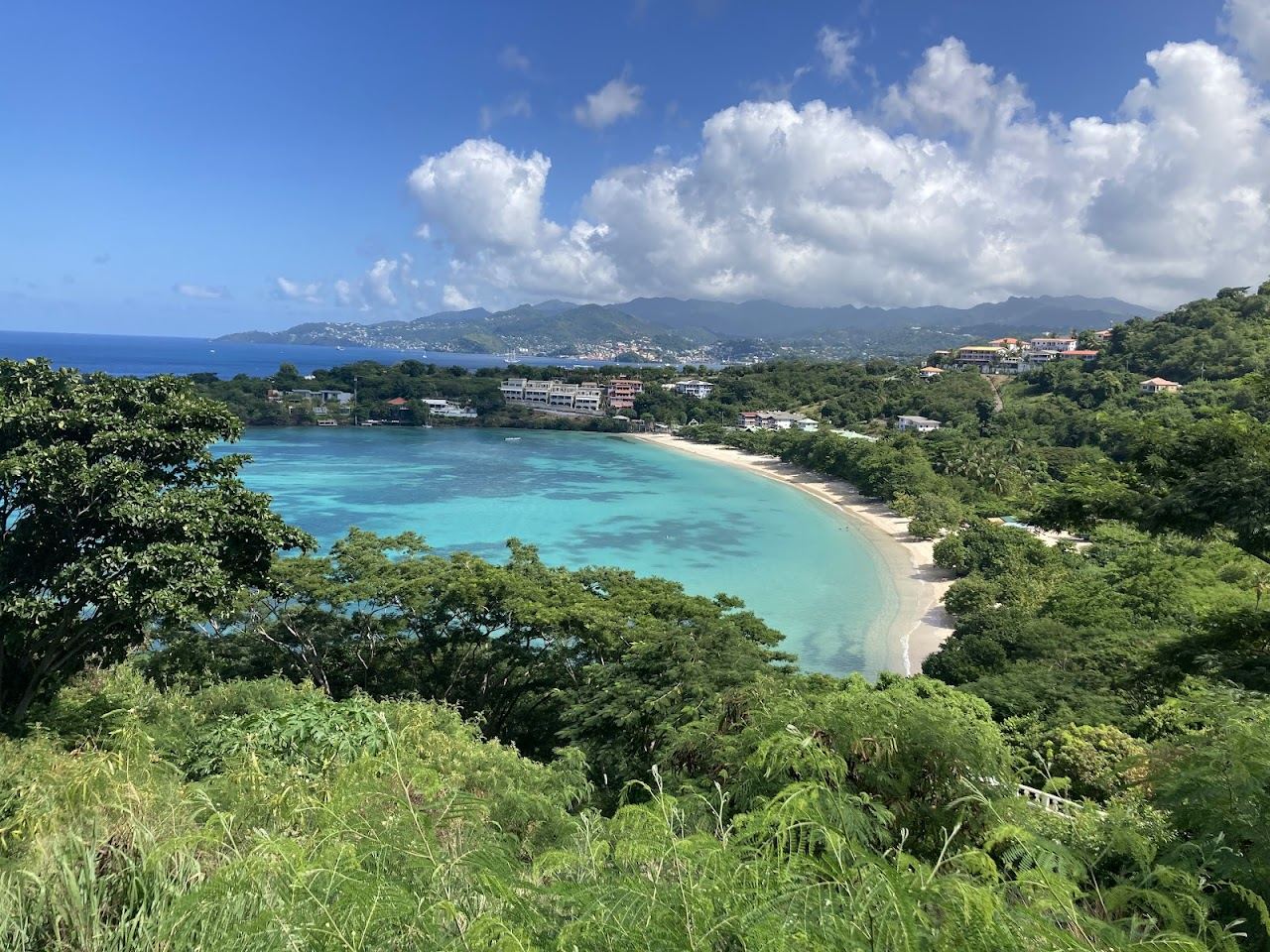 Calm sheltered turquoise water on a Grenada beach