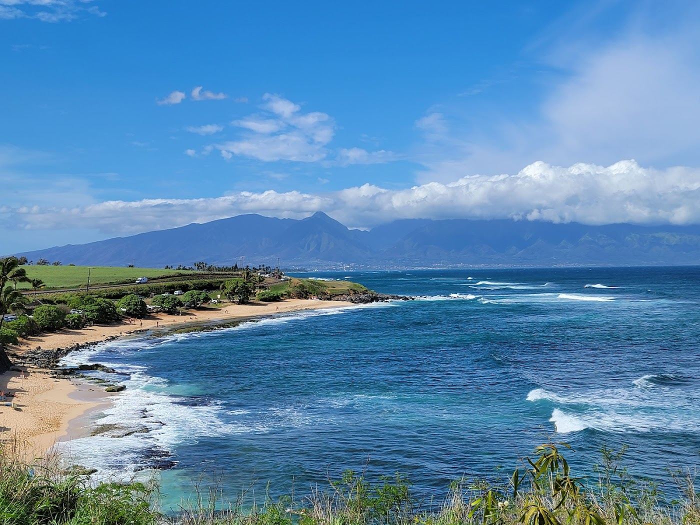 Windsurfers and resting green sea turtles at Hookipa Beach Park near Paia on Maui