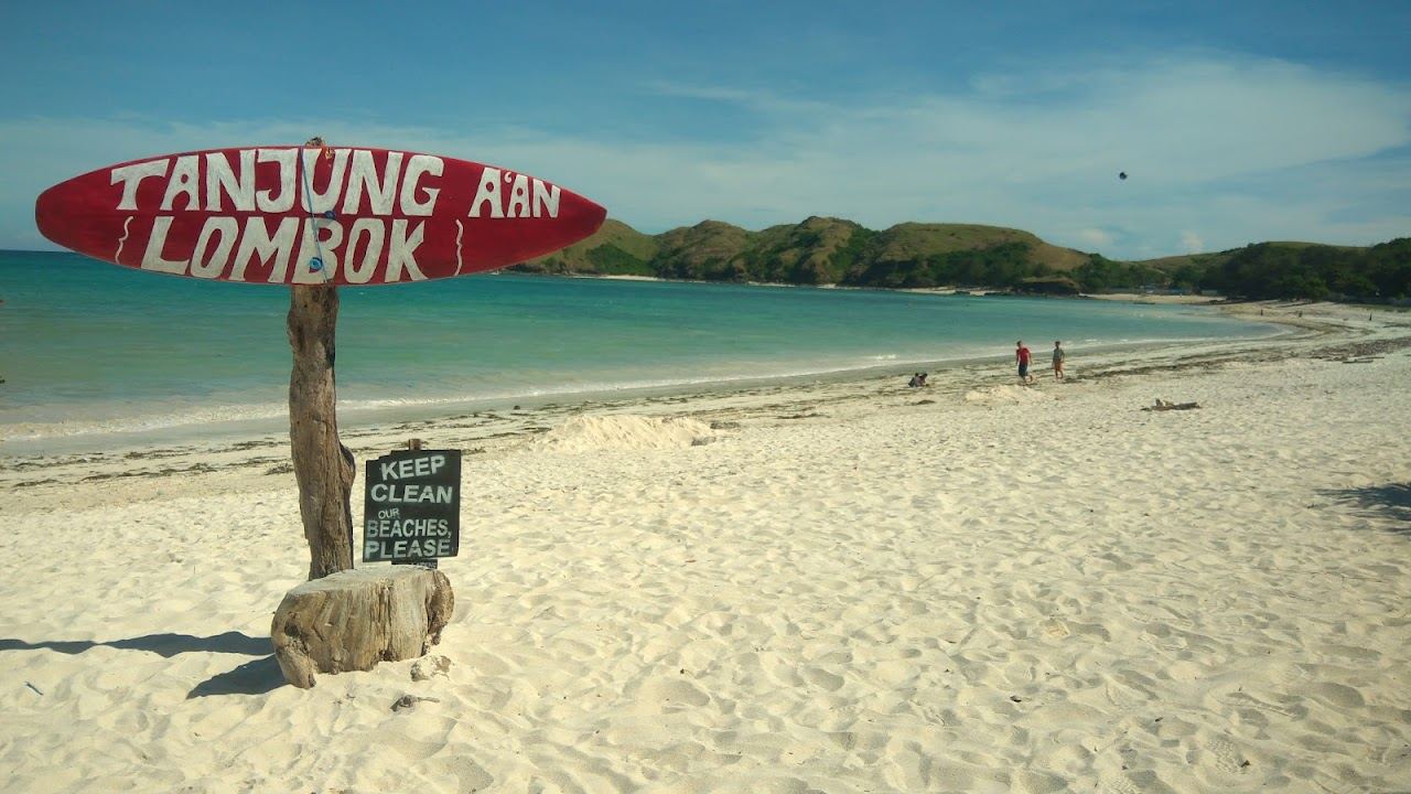 The twin bays and viewpoint of Tanjung Aan on Lombok