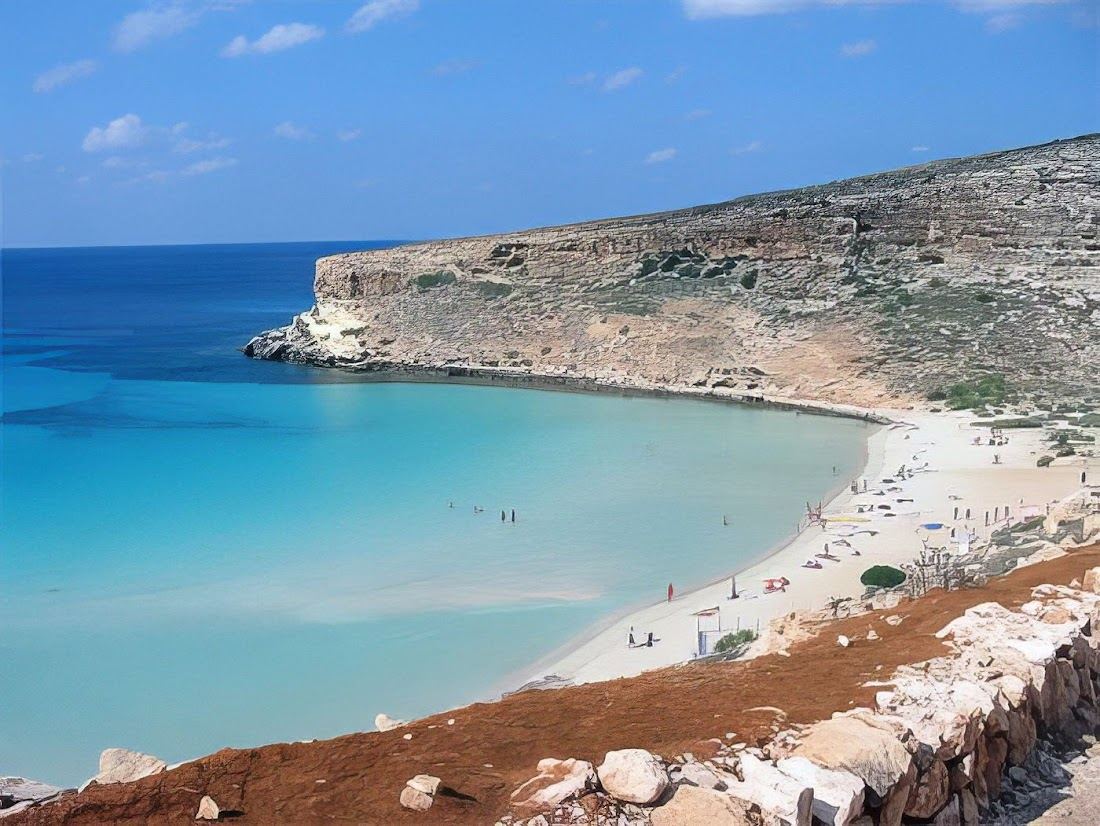 Spiaggia dei Conigli in Lampedusa, Sicily with clear water and sand