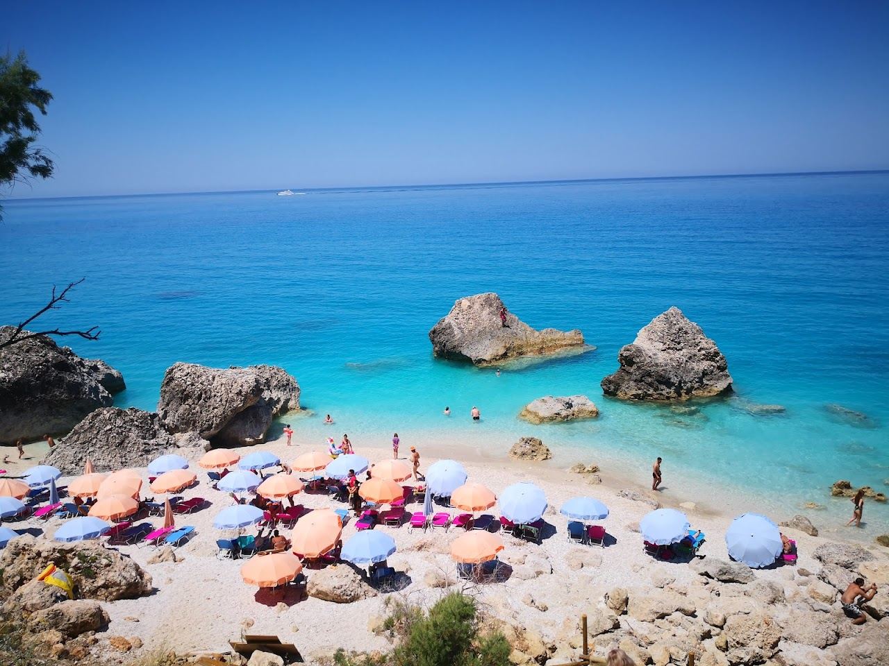 Kalamitsi beach on the west coast of Lefkada in Greece