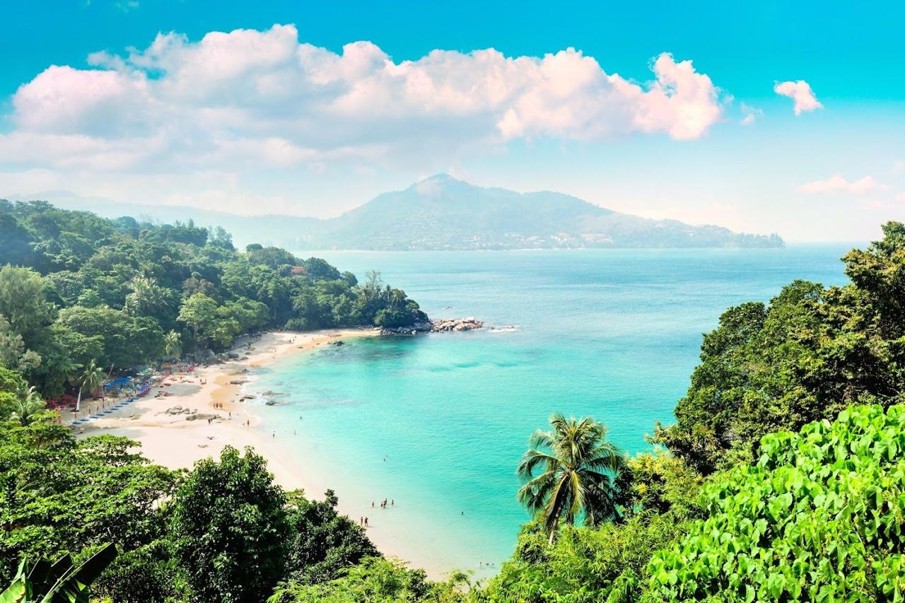 Map view of Kamala Beach on the west coast of Phuket