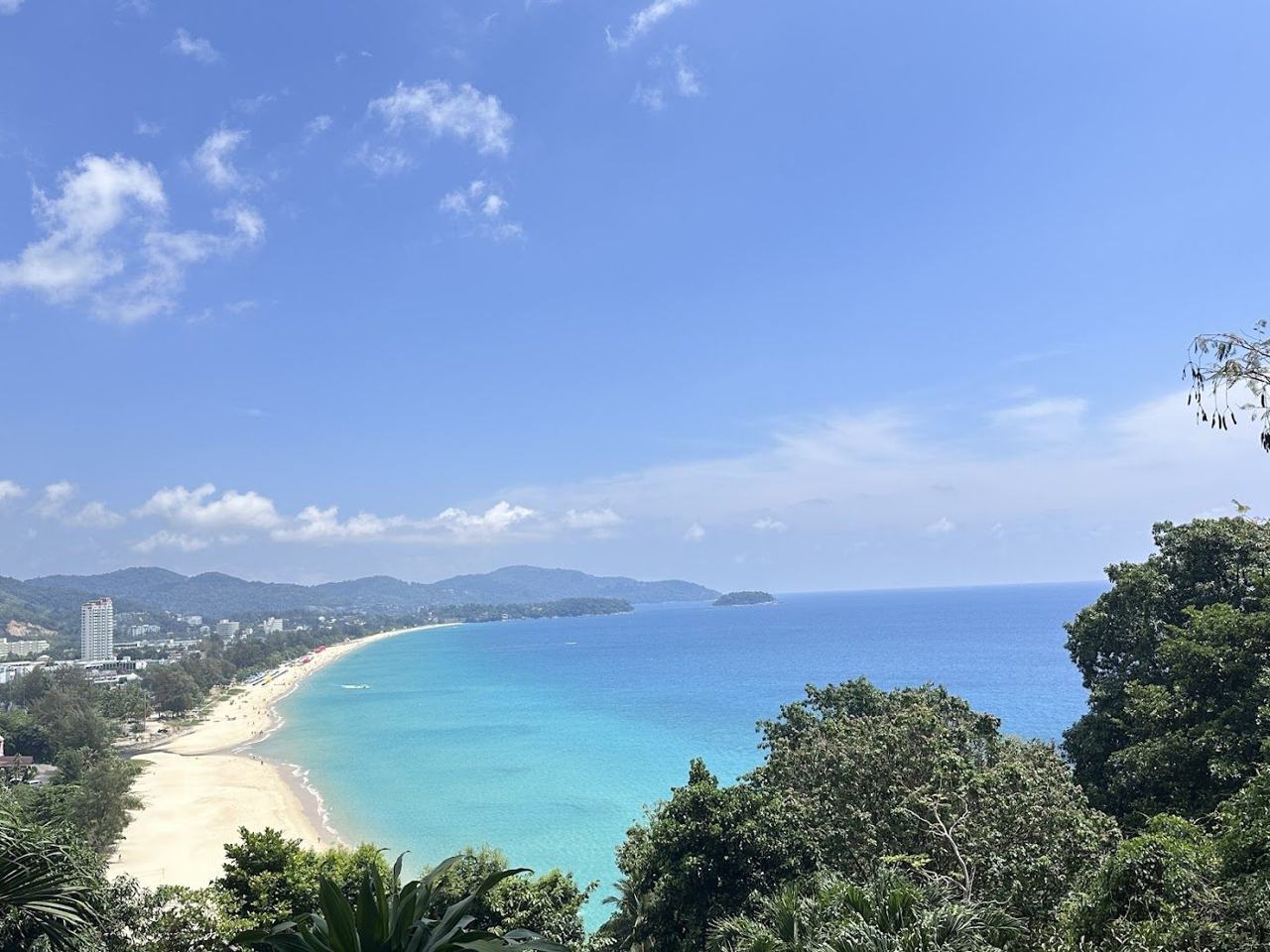 The long white sand bay at Karon Beach in Phuket