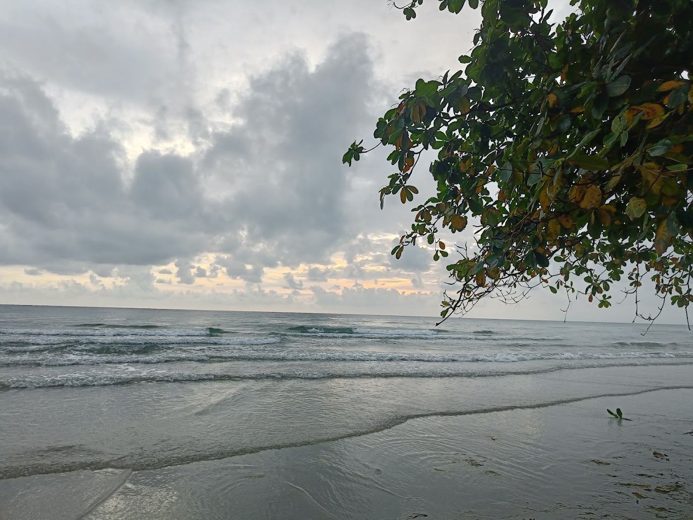 The lively west coast strip of White Sand Beach on Koh Chang at dusk