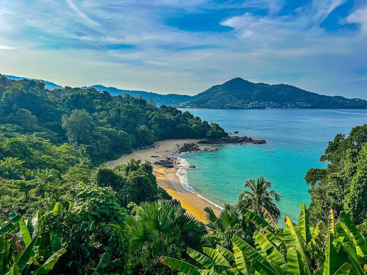 Map view of Laem Singh Beach between Surin and Kamala on the west coast of Phuket