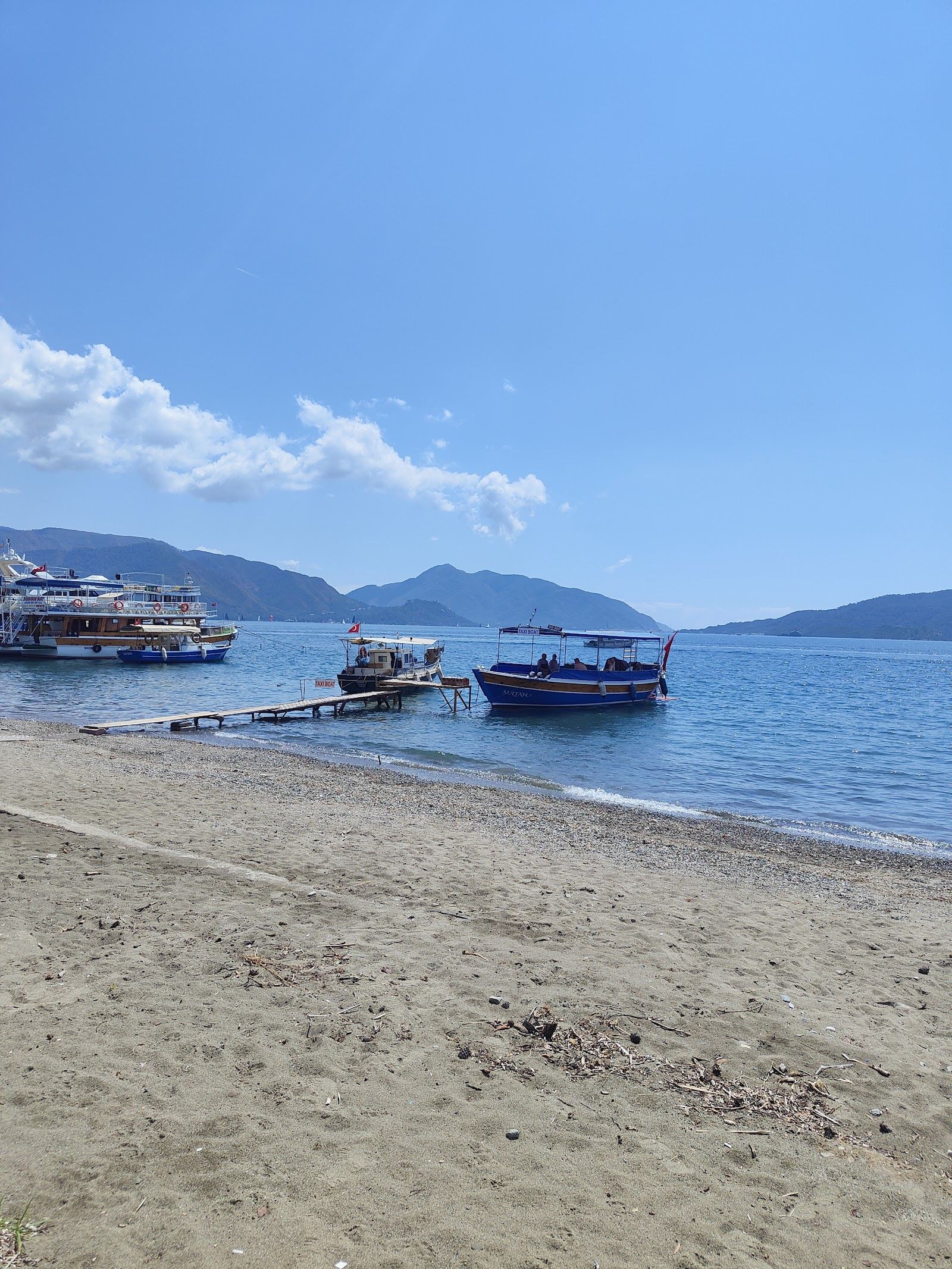 Long Beach Uzunyali stretching along the promenade near Marmaris in Turkey