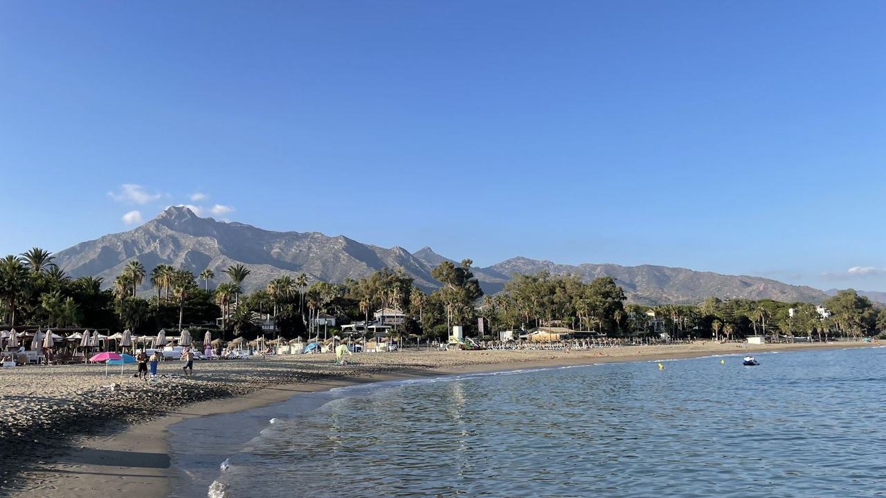 Nagueles beach on the Marbella Golden Mile, Costa del Sol