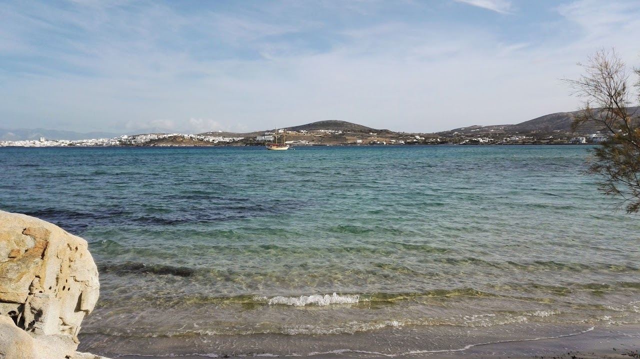 The sculpted granite coves and calm clear water of Kolymbithres beach in Naoussa bay on Paros