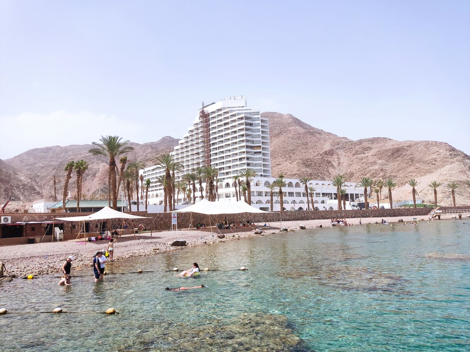 The reef and walkways at Princess Beach in Eilat