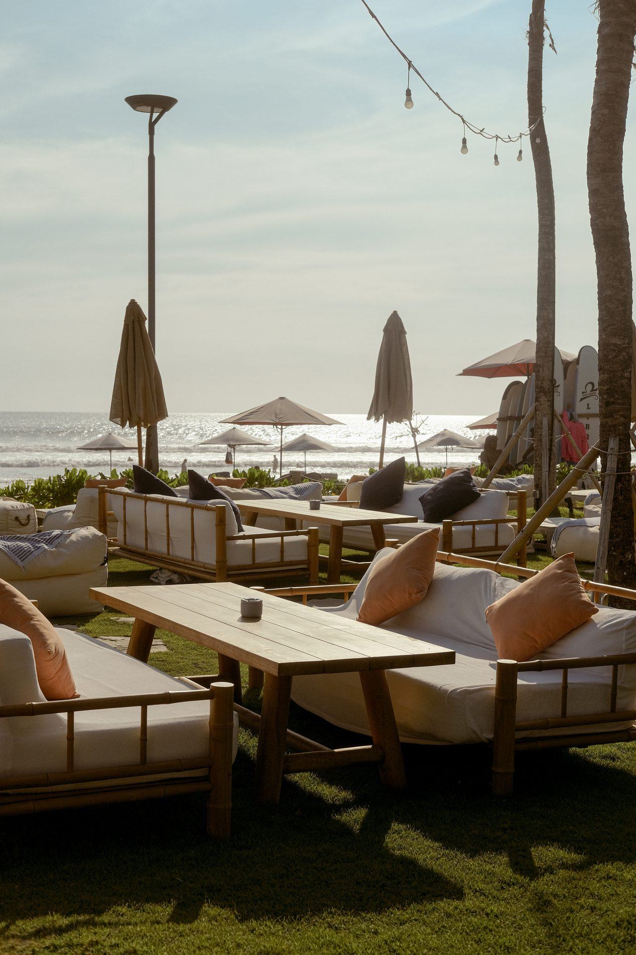 Golden sand at Seminyak Beach in Bali