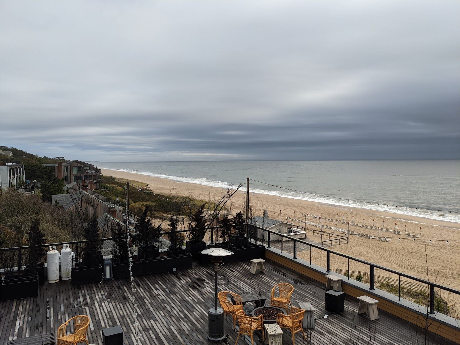 Ocean beach and dunes on a summer day in Montauk in the Hamptons