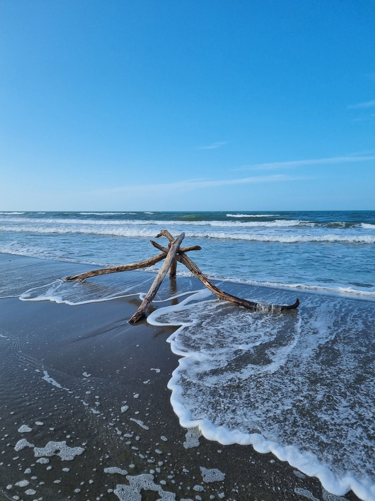 The wide sandy beach and Liberty promenade at Viareggio on the Tuscany coast