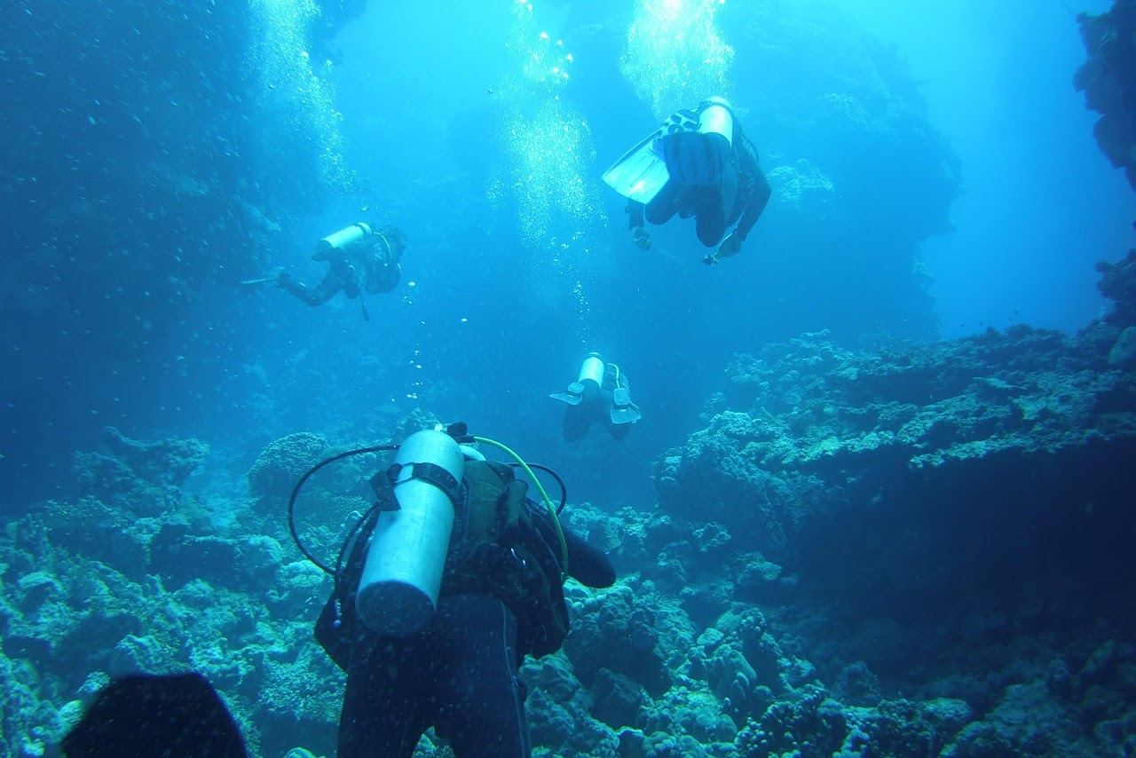 The eco style dive and kite base fronting the shallow lagoon at Wadi Lahami in the Deep South near Hamata